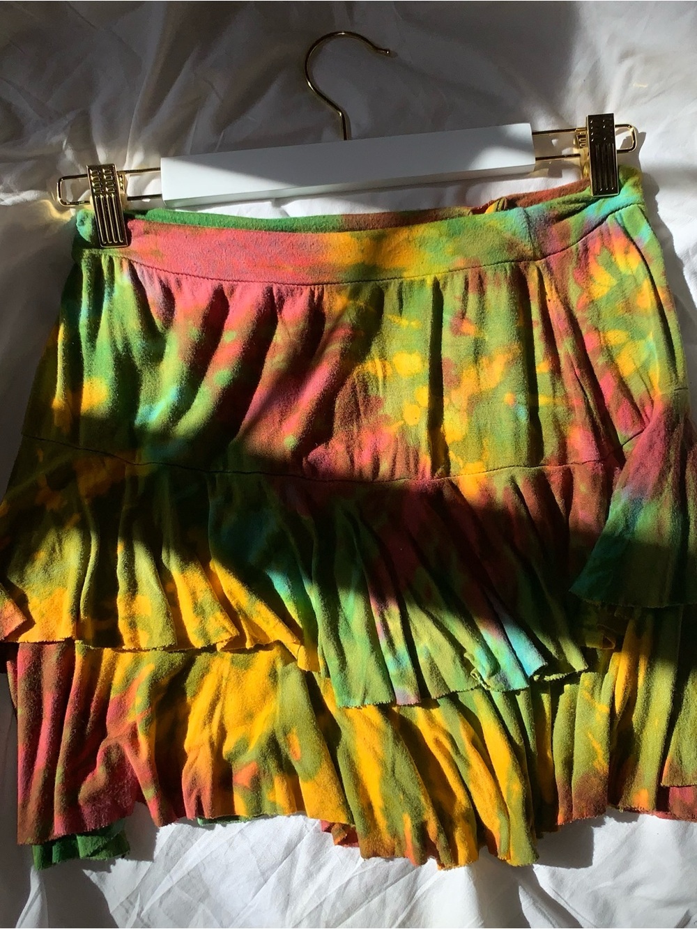 Tie-Dye Tiered Mini Skirt in Multicolor